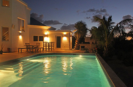 anguilla beaches villa by night