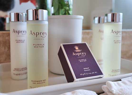 Asprey Toiletries, soap, conditioner, shampoo, shower gel and lotion