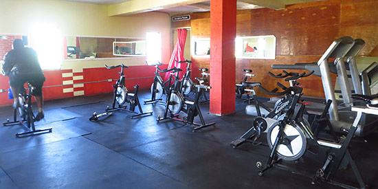 cardio room bikes at dungeon gym