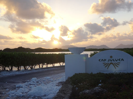 driving in Anguilla, salt pond, snow, Cap Juluca