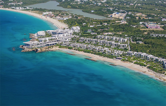 four seasons on meads bay as seen from anguilla helicopter tour