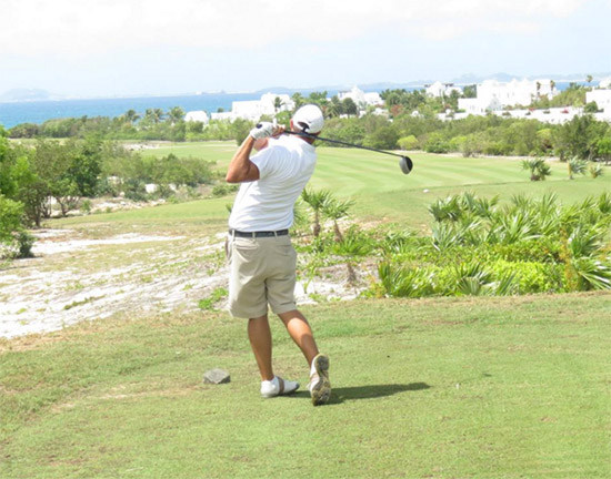 scott delong teeing off at anguilla open