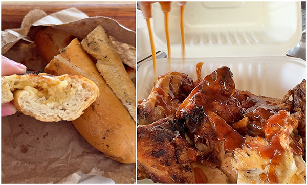 Garlic Bread and BBQ Chicken