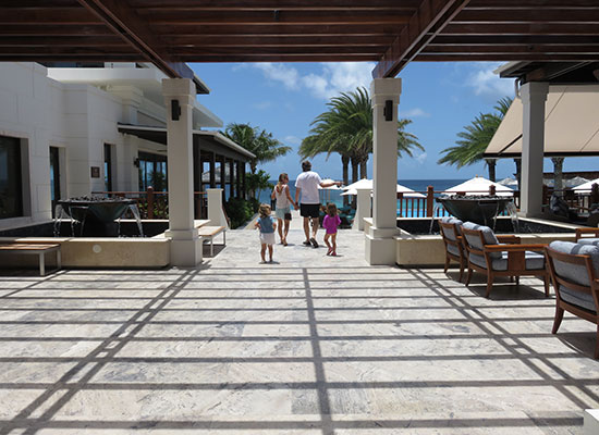 approaching the main pool area of zemi beach house