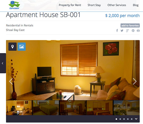 sample apartment listing on squareless