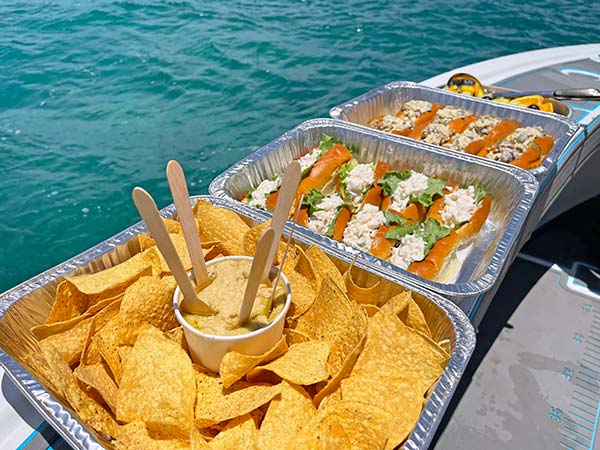 lunch aboard rum and reel