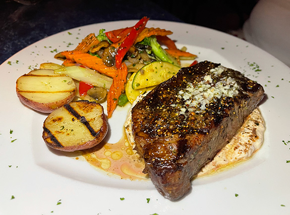 5 Pepper Crusted Strip Loin at mango's anguilla