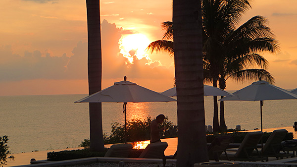 sun setting in anguilla at four seasons resort