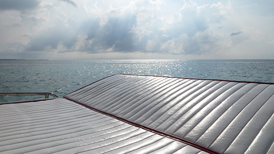 lounge area on sea pro charters