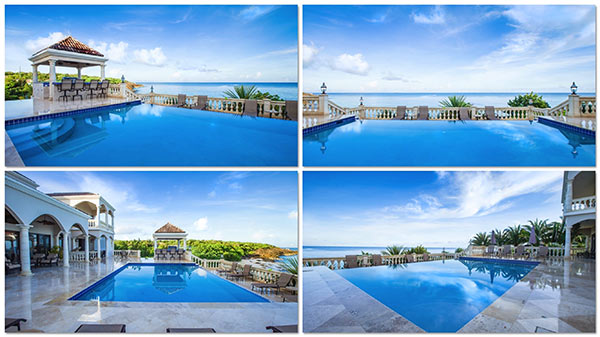 pool and terrace at sandcastle villa anguilla