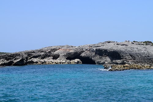 scrub island sea cave entrance