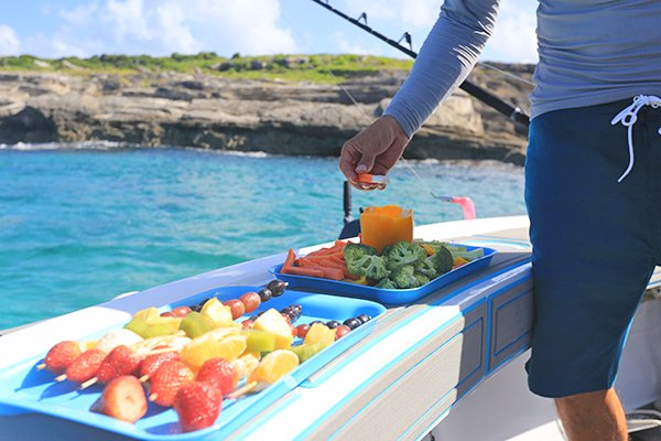 veggie platter with Anguilla Charters- Rum & Reel
