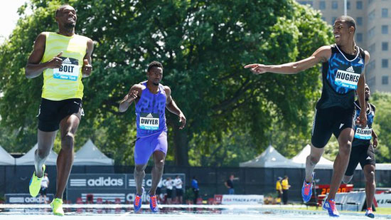 zharnel hughes and usain bolt