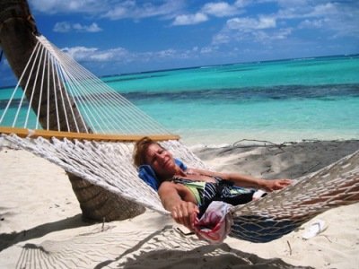 Claudia relaxing at Shoal Bay